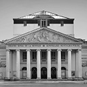 the façade of La Monnaie, Brussels