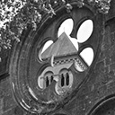 Orval Abbey : rosette of the Notre-Dame church’s transept